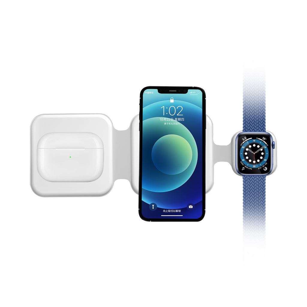 Revolutionary 3-in-1 Magnetic Foldable Wireless Charging Station for All Your Devices - Fast, Safe, and Travel-Friendly!
