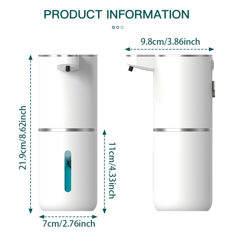 Revolutionary Touchless Automatic Foaming Soap Dispenser - USB Rechargeable, 380ml Capacity, Customizable Foam Levels for Ultimate Hygiene