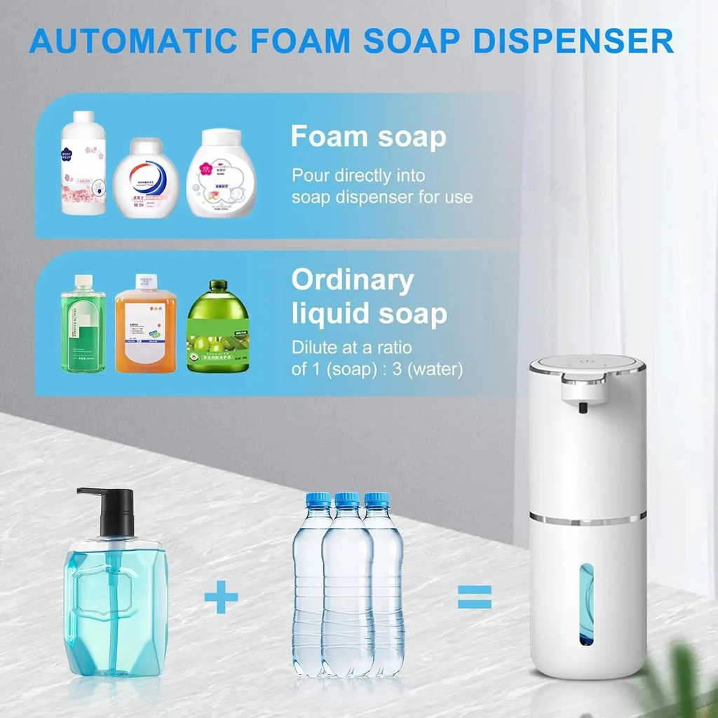 Revolutionary Touchless Automatic Foaming Soap Dispenser - USB Rechargeable, 380ml Capacity, Customizable Foam Levels for Ultimate Hygiene