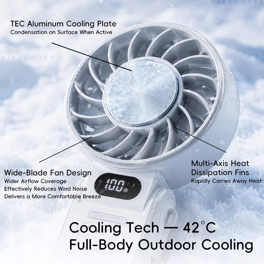 Experience Ultimate Comfort with the 3600mAh Foldable Handheld Fan - Your Personal Cooling Companion!