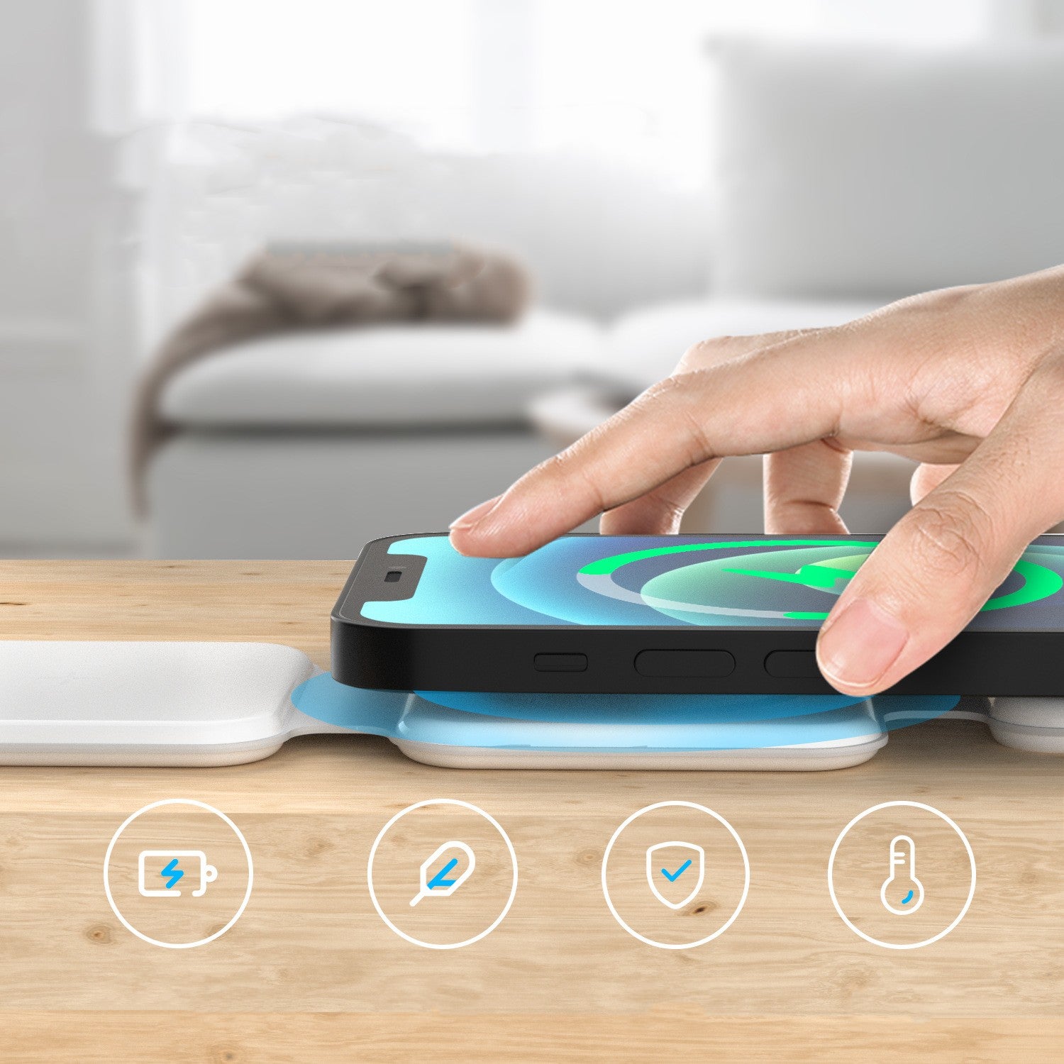 Revolutionary 3-in-1 Magnetic Foldable Wireless Charging Station for All Your Devices - Fast, Safe, and Travel-Friendly!