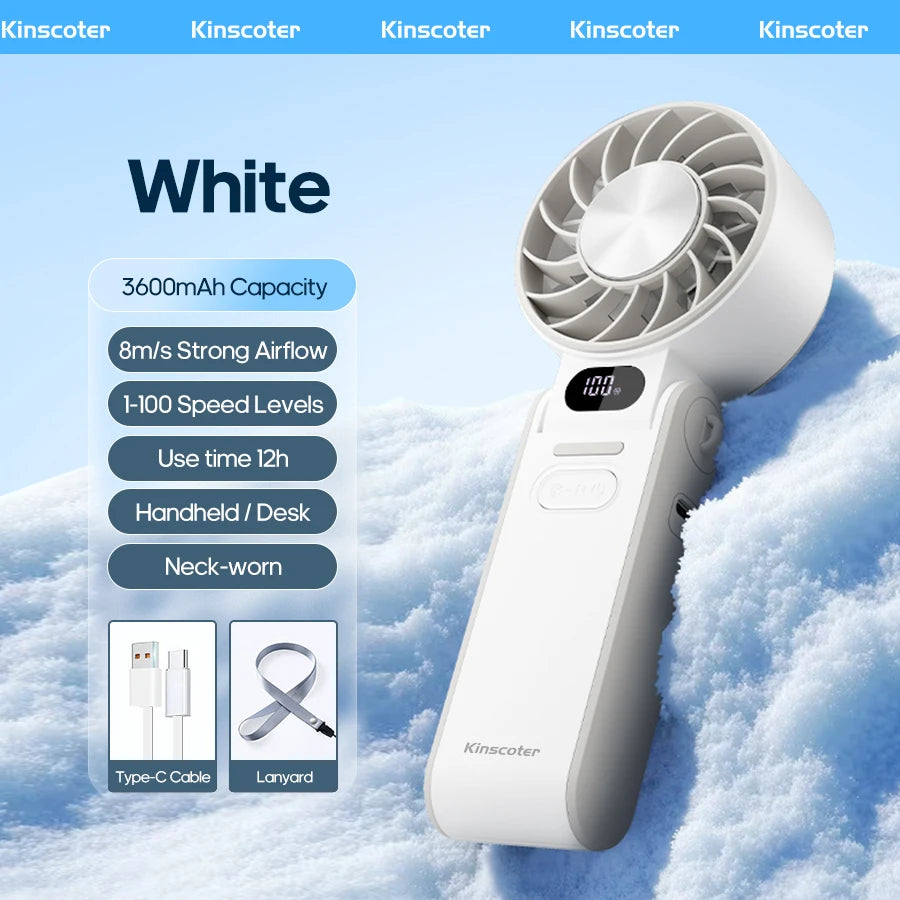 Experience Ultimate Comfort with the 3600mAh Foldable Handheld Fan - Your Personal Cooling Companion!