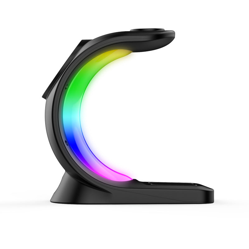 Revolutionary 4-in-1 Magnetic Wireless Charger - Fast, Stylish Charging Station for iPhone, AirPods Pro & Apple Watch with Ambient RGB Lighting
