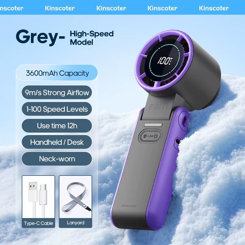 Experience Ultimate Comfort with the 3600mAh Foldable Handheld Fan - Your Personal Cooling Companion!