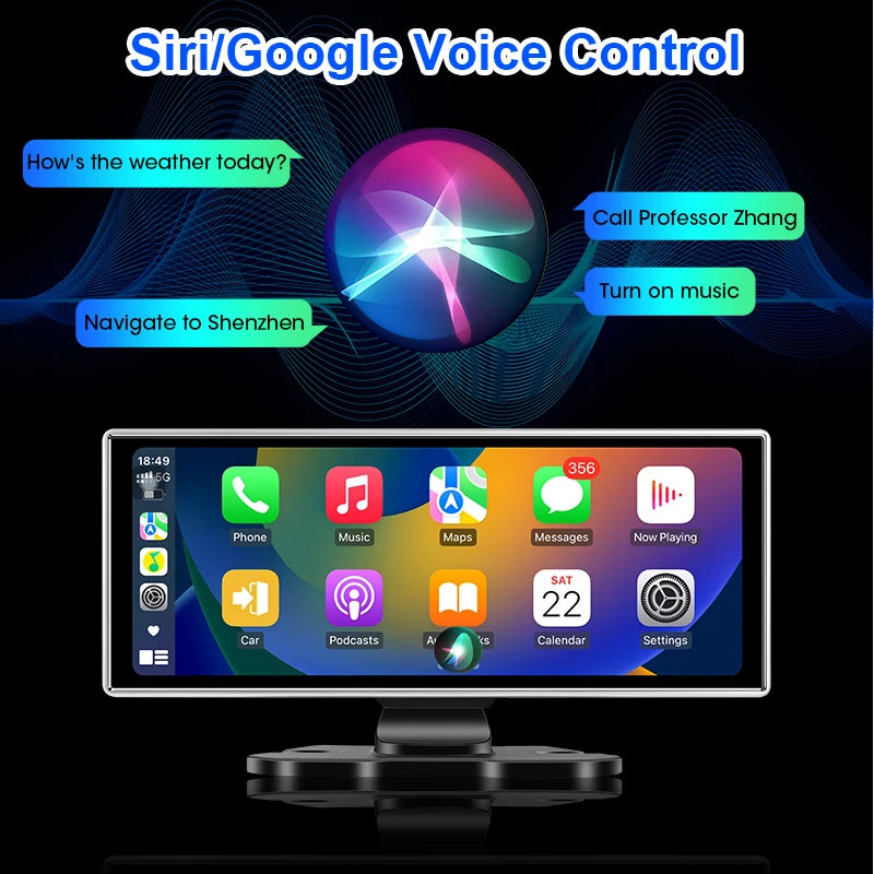 Experience Ultimate Clarity with the 10/11.26 Inch 4K Dash Cam - Dual Lens Car DVR with Wireless Carplay & Android Auto, GPS Navigation & Advanced Features!