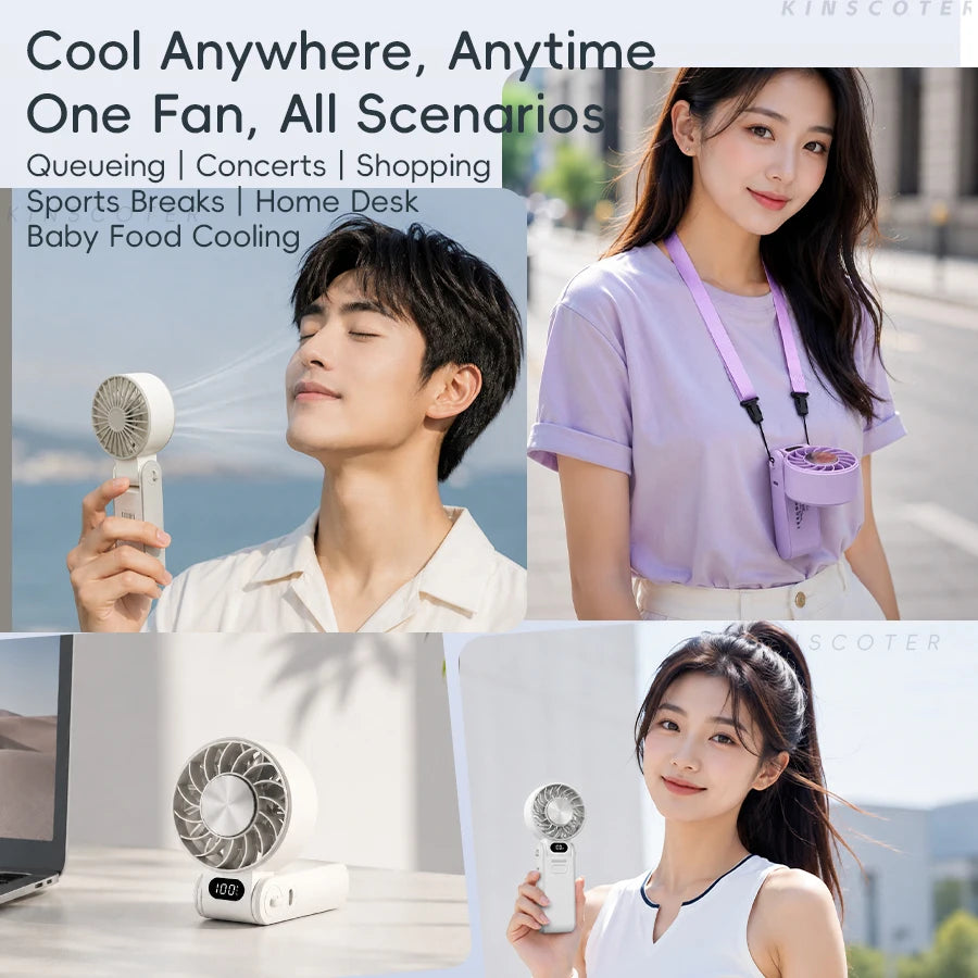Experience Ultimate Comfort with the 3600mAh Foldable Handheld Fan - Your Personal Cooling Companion!