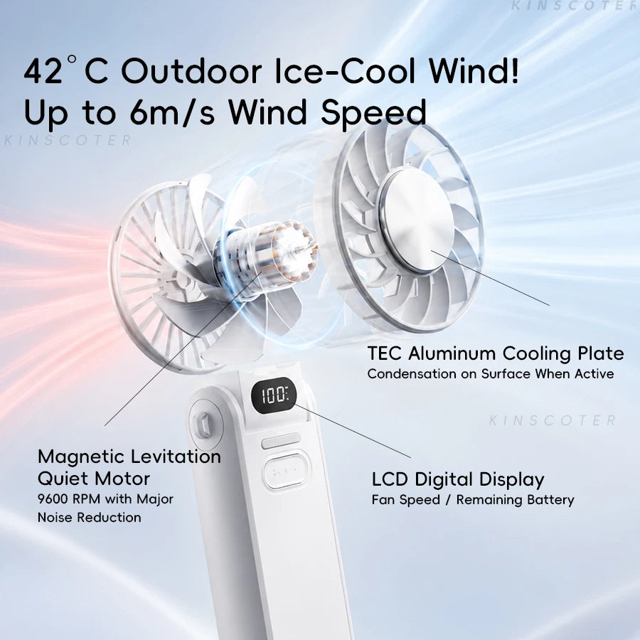 Experience Ultimate Comfort with the 3600mAh Foldable Handheld Fan - Your Personal Cooling Companion!
